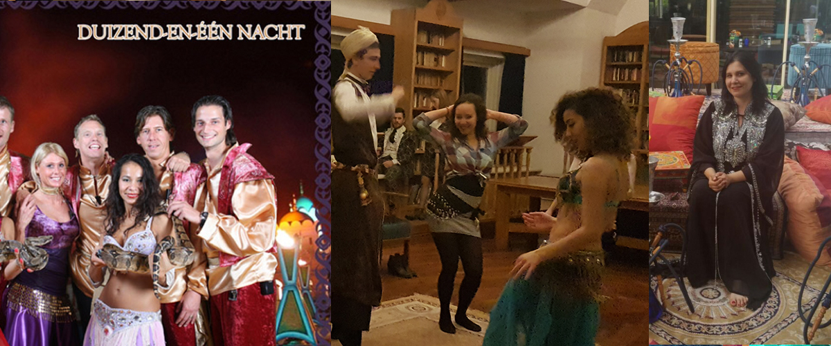 Mooie buikdanseres met een zwaardendans